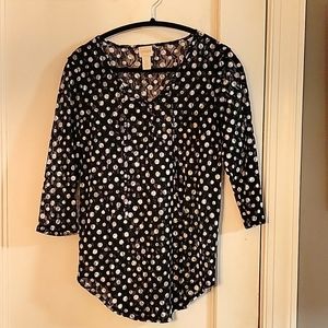 Chicos sheer polka dot top size 0